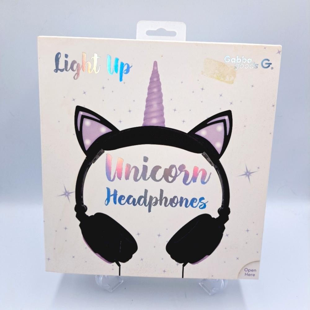 Gabba Goods Be Magical Unicorn LED Light Up Headphones Black And Purple